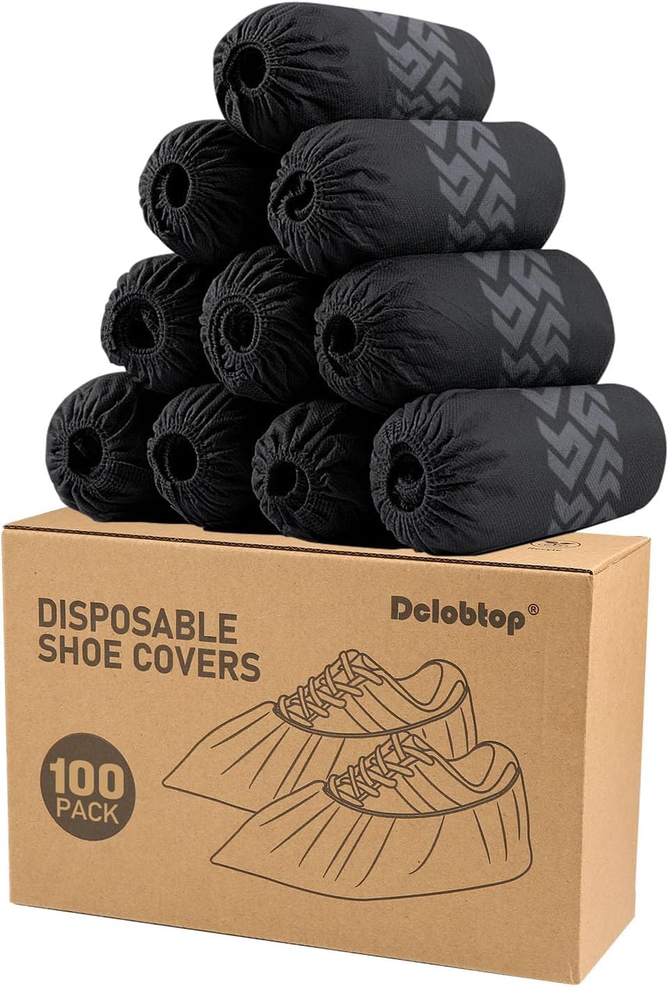 Shoe Covers Disposable Non-Slip - Black Boot Covers for Indoors,100Pcs Booties for Shoe Coves Fits Up To 11 US Men and 13 US Women Size,Non-Woven Fabric