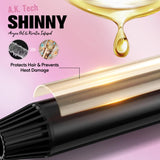 FARERY Long Barrel Curling Iron 1 1/4 inch, 1.25 Inch Curling Iron for Long Hair, Infused Argan Oil & Keratin, Lasting Styling, 11 Adjustable Temp, Include Clips & Silicone Pad
