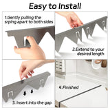 Stainless Steel Stove Counter Gap Cover (2 Pack), Oven Gap Filler, Stove Gap Filler for Kitchen, Range Trim Kit, Easy Clean with Heat Resistant, Adjustable Length 13.8” to 27.6” 1
