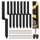 5PCS Fence Post Repair Kit, Heavy Duty Fence Posts Repair Stakes for Fix Wooden Broken Posts, Repair Tilted