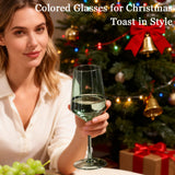 comfit Colored Wine Glasses Set of 6-15 oz Hand-blown Lead-free Crystal - Birthday Wedding Housewarming Christmas Gifts for Wine Lovers Women, Mom, Wife, Friend, Sister, Daughter