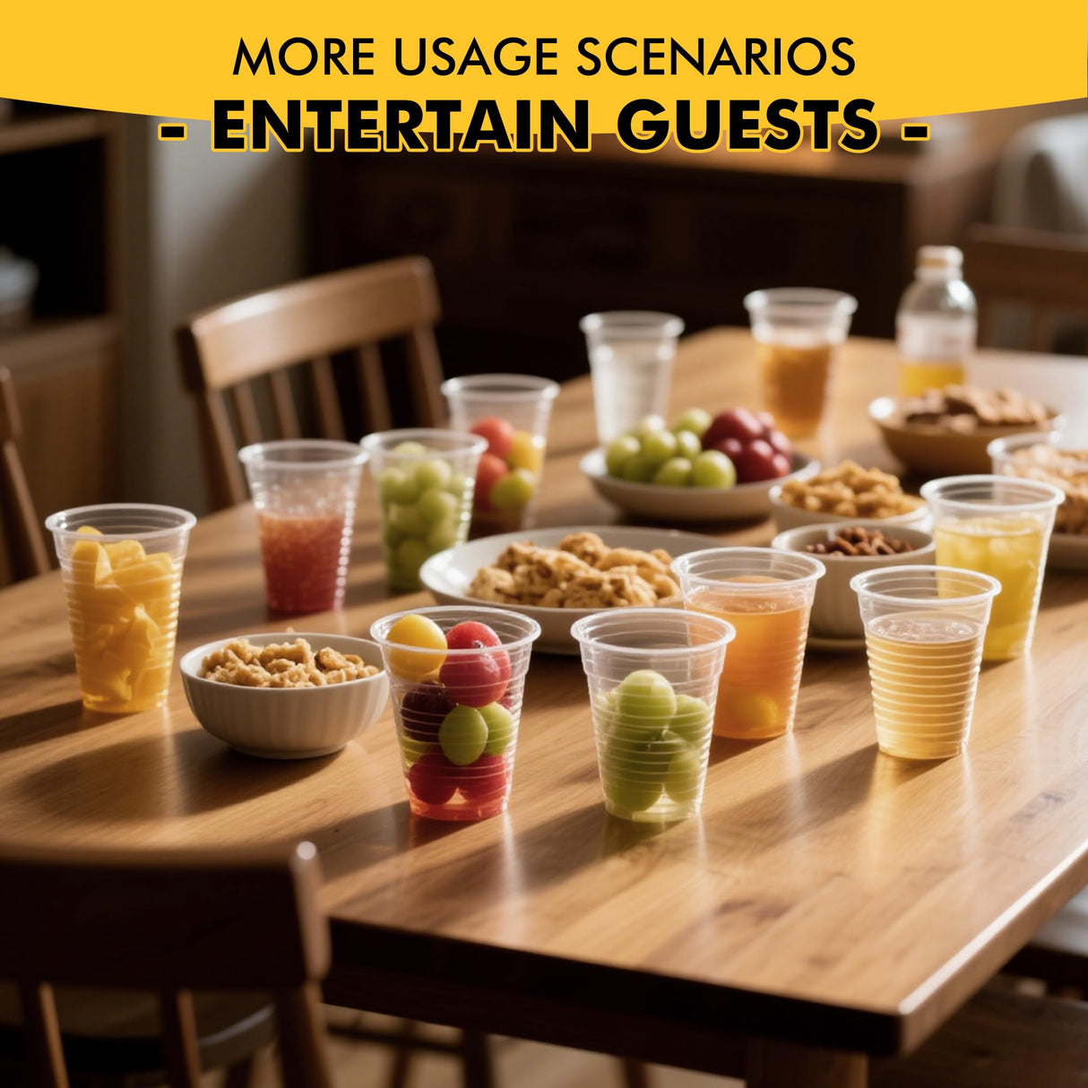 RACETOP 500 Pack 9 oz Plastic Cups, Clear Disposable Plastic Cups Bulk, Cold Drinking Party Cup, Transparent for Wedding, Thanksgiving, Christmas, Party