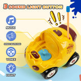 QPOU 2-Pack Remote Control Dinosaur Toy Car for Kids - Birthday Gifts for Boys Toddlers Ages 18+ Months, 2 3 4 5 Year Old, Dino RC Vehicle with Lights and Music