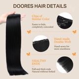 DOORES Clip in Hair Extensions Real Human Hair, Dark Brown 150g 9pcs 20 Inch, Clip in Human Hair Extensions Real Natural Hair Extensions Extensions for Women Clip in Thick Silky Straight Extensions
