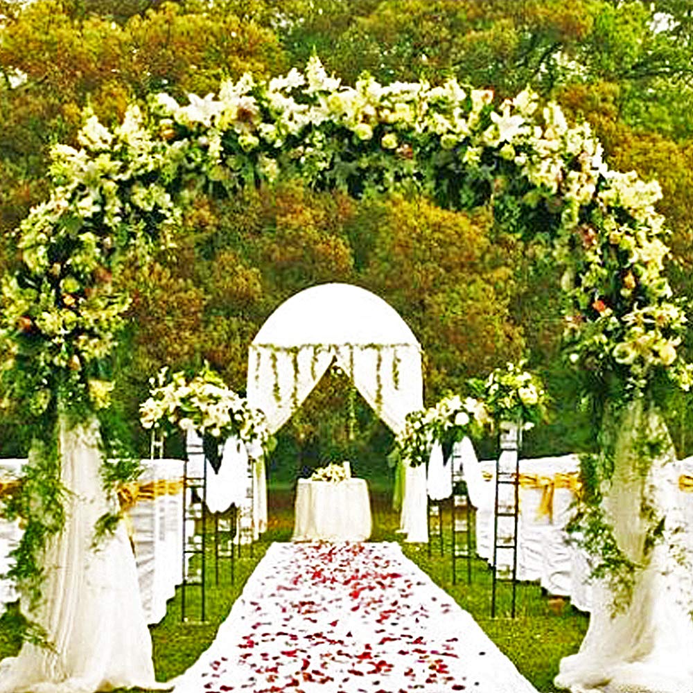 Metal Garden Arbor Wedding Arch 76.8 Inch H x 90.5 Inch W \94.5 Inch H x 55 Inch W Assemble Freely 2 Sizes for Various Climbing Plant Roses Vines Bridal Party Decoration Pergola Arbor (Black)