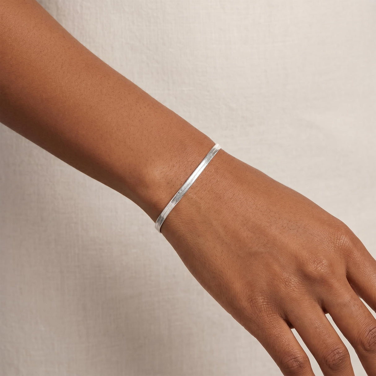 TOPCRED 925 Sterling Silver Bracelet, Diamond-Cut Snake Chain Bracelet for Women Exquisite Gifts for Wife Her 7.5 Inches