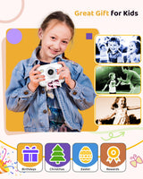 Kids Color Instant Print Camera – Kids Camera with 5 Color Photo Paper, 48MP & 1080P Video, 21 Fun Frames, 32G Card, Christmas/Birthday Gifts for Girls and Boys Ages 3 4 5 6 7 8 9 10 11 12 -White