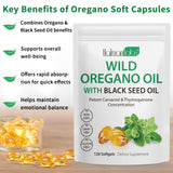 newseel Oil of Oregano with Black Seed Oil, Organic Oregano Oil Softgels,Oregano Oil Capsules Organic,Non-GMO, Gluten Free,120