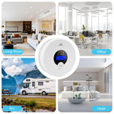 4 Pack Smoke and Carbon Monoxide Detector with Test Button, 85dB Loud Beep, LCD Display, Battery-Operated Smoke Detector Carbon Monoxide Detector Combo for House, Apartment, Kitchen, Garage Use
