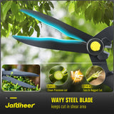 Jardineer 16.5'' Hedge Shears, Lightweight Hedge Clippers Handheld with Shock-Absorbing Bumpers and Sharp Steel Wavy Blade, Landscaping Shears for Trimming Hedges, Shrubs and Shaping Bushes