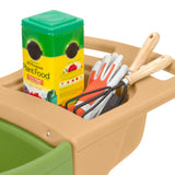 Simplay3 Easy Haul Durable Wheelbarrow with Garden Tool Storage Tray - Large Easy Turn Wheels - Green - Made in USA