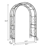 VINGLI Garden Arbor, Arch for Wedding Ceremony Party, Christmas Garden Decor Steel Garden Trellis for Plant Climbing, Pergola for Garden, Backyard, Lawn (Black-59x84)