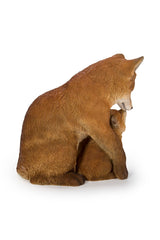 HI-LINE Gift Cuddling Mother and Baby Fox Garden Statue, Brown (87719-I)