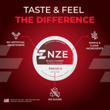 NZE Caffeine Free Nootropic Pouches (Black Cherry) - Nootropic Pouches with Alpha GPC, L-Tyrosine & L-Theanine - No Sugar or Artificial Sweeteners - 15 Pouches Per Can - 5 Pack