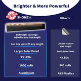 SHONELIGHTING Solar Step Lights for Outside, 33 Focused-Beam High-Brightness LEDs, Waterproof Aluminum Outdoor Stair Light for Risers, Curbsides, Poolsides, Planter Edges (Warm White, 6Pack)