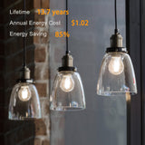 TJOY 12 Pack A19 Vintage LED Edison Bulbs, Dimmable, 60W Equivalent, High Brightness 5000K Daylight, Ultra-Bright, 8W E26 Standard Base, 800 Lumens, CRI80+, Clear Glass Filament Bulb for Home