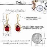 EVEVIC Austrian Crystal Teardrop Dangle Earrings for Women, French Hook
