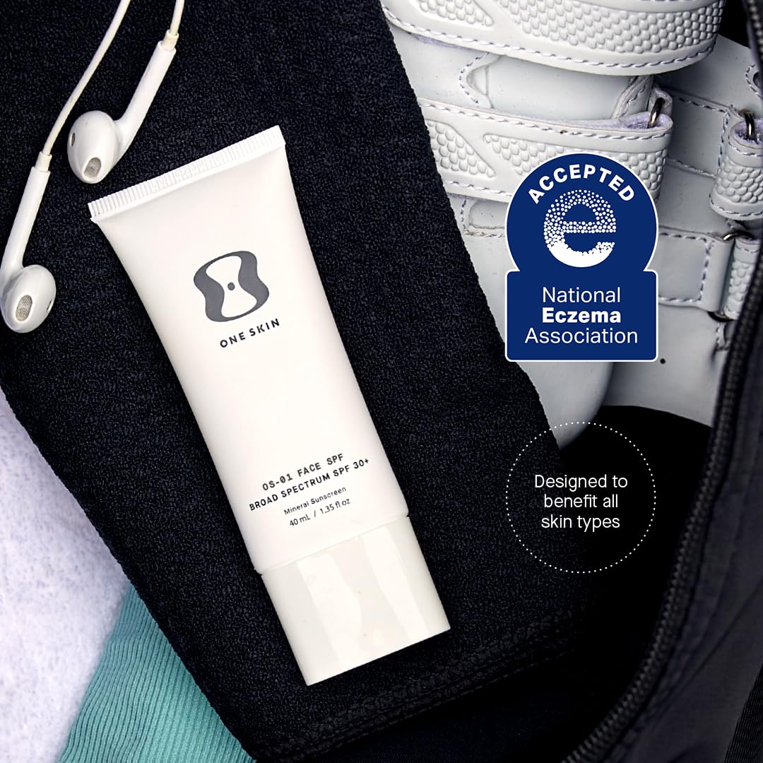 OneSkin FACE SPF OS-01 Peptide Broad Spectrum SPF 30+ Mineral Sunscreen- Scientifically Proven to Protect Skin from UV Aging, Includes Potent Antioxidants, For All Skin Types Including Sensitive Skin