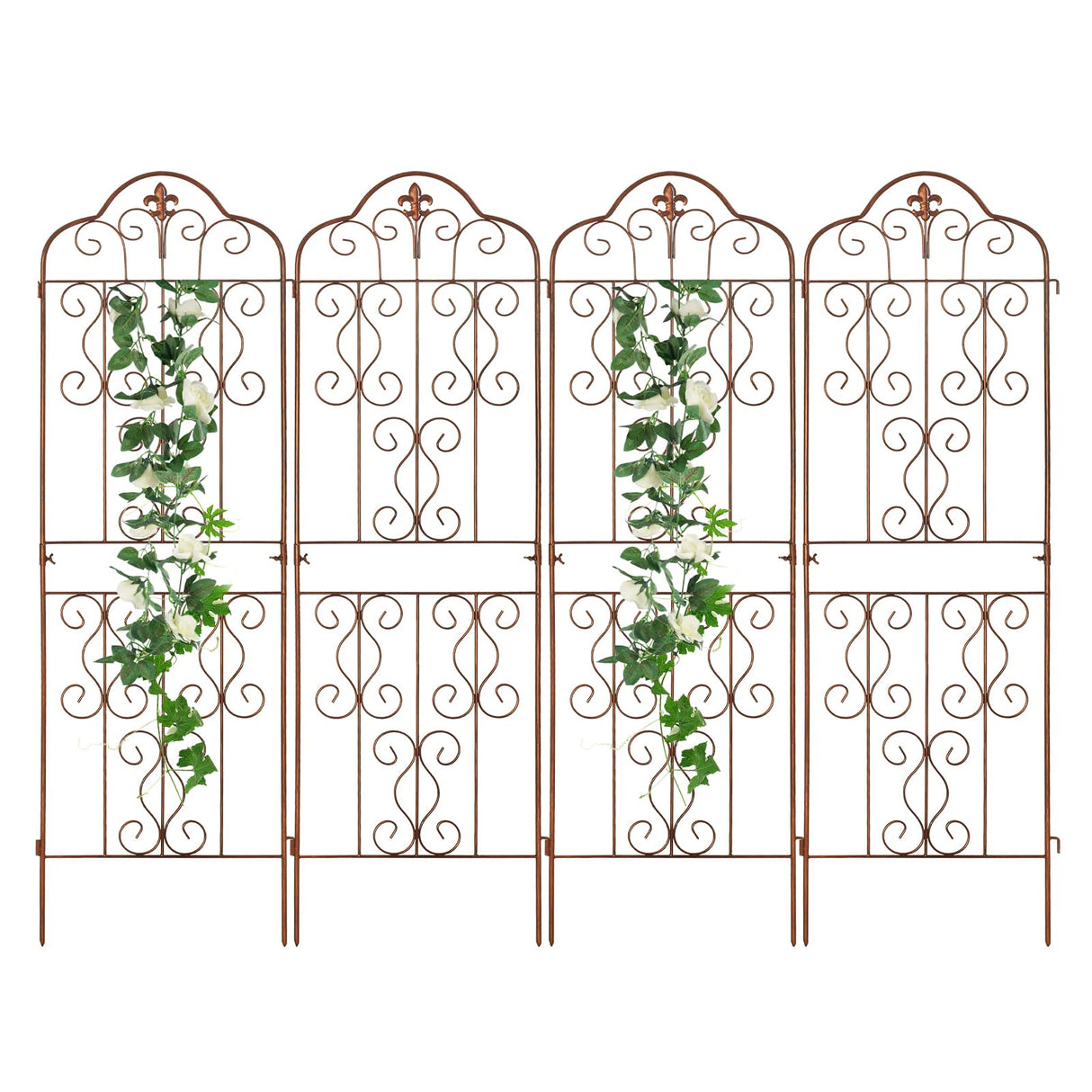 hogardeck 4 Packs 60 * 18 inch Metal Garden Trellis for Climbing Plants Outdoor,Heavy Duty,Gold Coating Rustproof Trellis for Rose, Vegetable, Flowers, Expandable,Perfect for Training Climbing Plants