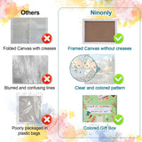 Ninonly 4 Pack Paint by Numbers Kit for Adults Framed Canvas, Art Supplies for Adults Beginners with Easel, Brushes, Acrylic Paint Set for Christmas Gift & Decor, 9 * 12 Inch