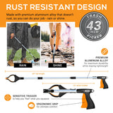 EZPIK Grabber Reacher Pro (43-inch), Premium Trash Picker with Comfortable Ergonomic Handle for Effortless Pickup of Trash, Litter & Small Debris, Ideal for Yard Work, Beach Cleanups & More