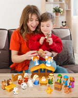 Nativity Set for Kids, Toddlers, Children, Christmas Story 25 Piece Sets & Figures Nativity Scene for Little Girls Boys Ages 1 2 3 4 5 6+ at Home, Sunday School, Soft Material Baby Bath Toys Playset