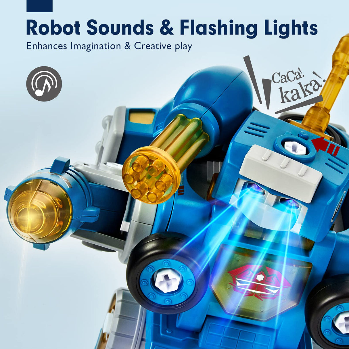 hahaland 5 Year Old Boy Birthday Gift - STEM Toys for Ages 5-7, Toy for 5 6 Year Old Boy, 5 in 1 Building Take Apart Trucks Transform to Robot, Boys Toys Stocking Stuffers Christmas Grandkids Gifts