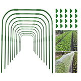 10 Sets Garden Hoops for Raised Bed, Greenhouse Hoops with 30 Clips Detachable Garden Hoops for Netting DIY Grow Tunnel Hoops for Vegetable and Plant, Greenhouse Support Frame Hoops
