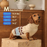 MIGOHI Windproof Dog Sweater Stretchy Medium Dog Sweater for Chilly Day | Dachshund Sweaters for Cold Weather Comfortable Sleeveless Winter Christmas Knitwear for Wiener,Pug,LightBeige,M