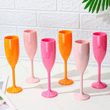 XUWAIDSGN Acrylic Champagne Flutes Toasting Glasses Unbreakable Mimosa Bar Reusable Wine Glasses Vintage Champagne Flutes Stemmed Drinking Cups 5.4 OZ for Christmas Birthday (24, Orange)