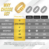 MagnetRX® 3x Strength Magnetic Bracelets for Men – Effective Magnetic Mens Titanium Bracelet – Premium Fold–over Clasp & Adjustable Length with Sizing Tool & Gift Box (Gold)