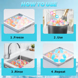 320 Pack Reusable Ice Cubes with Scoop, BPA‑Free Refreezable Plastic Ice Cubes, Non‑Diluting Washable Ice Cubes for Whiskey Coffee Cocktails Party Bar Camping（Square, Multicolor）