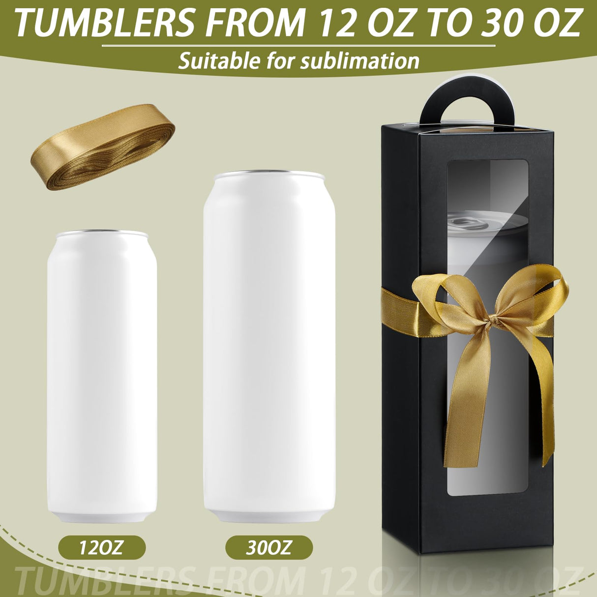 Ctosree 24 Pcs Tumbler Gift Box with Handle for 12oz 16oz 20oz 30oz Clear Wine Glass Gift Box Sublimation Tumblers Heat Press Blanks Bottle for Christmas Wrapping Packaging(Black)