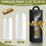 Ctosree 24 Pcs Tumbler Gift Box with Handle for 12oz 16oz 20oz 30oz Clear Wine Glass Gift Box Sublimation Tumblers Heat Press Blanks Bottle for Christmas Wrapping Packaging(Black)