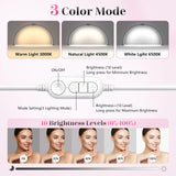 Yokilly Half Moon Light for Nail Desk: 29" Foldable Half Moon Desk Lamp with Phone Holder for Beginner - Arch Nail Tech Light with 3 Color Modes & 10 Brightness for Manicure Salon (White, Large)