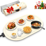WOKALON Warming Mat for Food Extra Large,(24”x16”), Food Warmers for Parties Buffet and Home Daily Use,Roll Up Food Warmers (Beige)