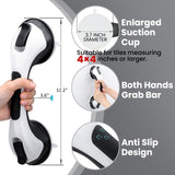 TAILI Shower Grab Bar Glow in The Dark, 2 Pack 12.2 in Grab Bars for Bathtubs and Showers, Shower Handle Shower Rail for Seniors and Elderly,Bathroom Safety Grip Removable No Drilling Waterproof Black