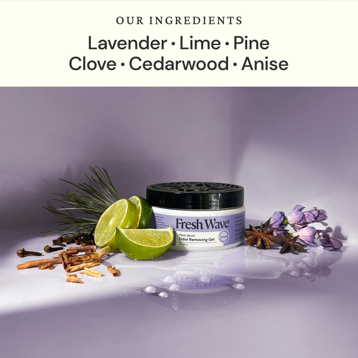 Fresh Wave Lavender Odor Removing Gel, 15 oz. & 7 oz.| Safer Odor Absorbers for Home | Natural Plant-Based Odor Eliminator | Every 7 oz. lasts 30-60 Days | For Cooking, Smoke, Trash & Pets