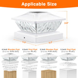ENSLI 8 Pack Solar Post Cap Lights, 2 Mode Bright Solar Post Lights Outdoor Waterproof Fence Post Cap Lights, Outdoor Post Lights Solar Powered Deck Light for 4x4 4.5x4.5 5x5 Posts in Garden Decor