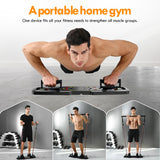 MQRW Push Up Board,Home Gym,Portable Exercise Equipment,Pilates Bar and 20 Fitness Accessories with Resistance Bands and Ab Roller Wheel,Full Body Workout at Home