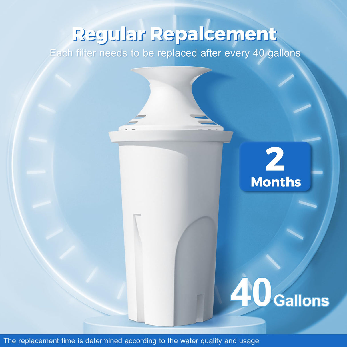Water Filter Replacement Compatible with Brita Water Pitchers and Dispensers, by DESENRUIS for Classic 35557, OB03, Mavea 107007, Reduce Chlorine and Bad Taste, BPA free, Pack of 6