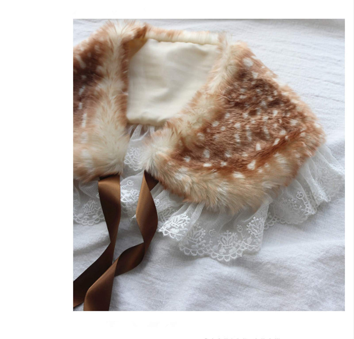 LittleLuluda Antlers Reindeer Headband Tail Set with Shawl for Christmas Halloween Cosplay Party