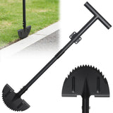 Edger Lawn Tool, Sharp Saw-Tooth Half Moon Hand Lawn Edging Tool for Landscaping, 49" Adjustable Long Handle Manual Edgers with T-Grip for Sidewalk Flower Bed Yard Garden Border Cable Burying