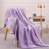 HOMLYNS Heated Throw Blanket, 5 Heat Settings & 3 Hours Timer, Purple