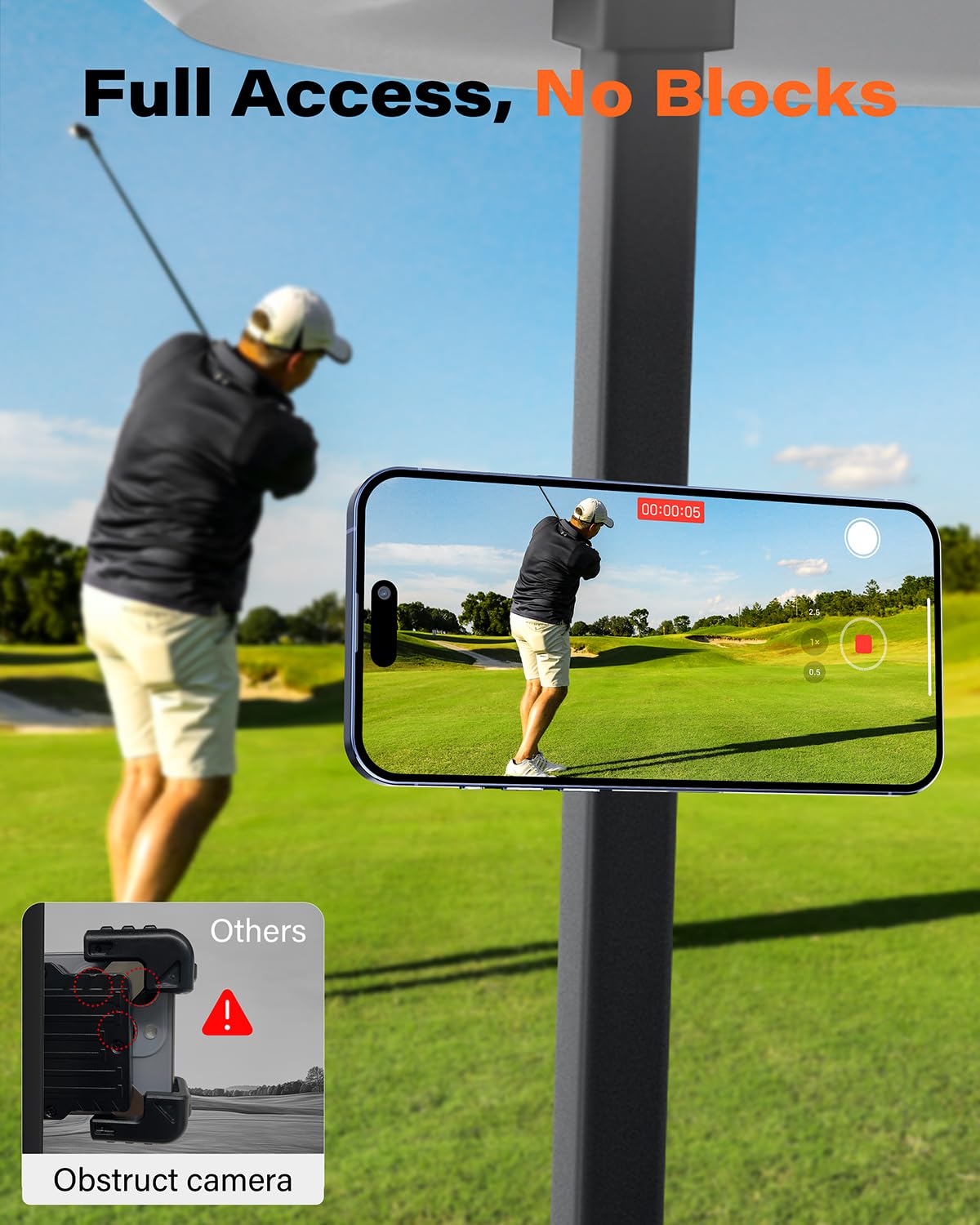 A2C Alloy Magnetic Golf Cart Phone Holder, Unique Golf Accessories for Men