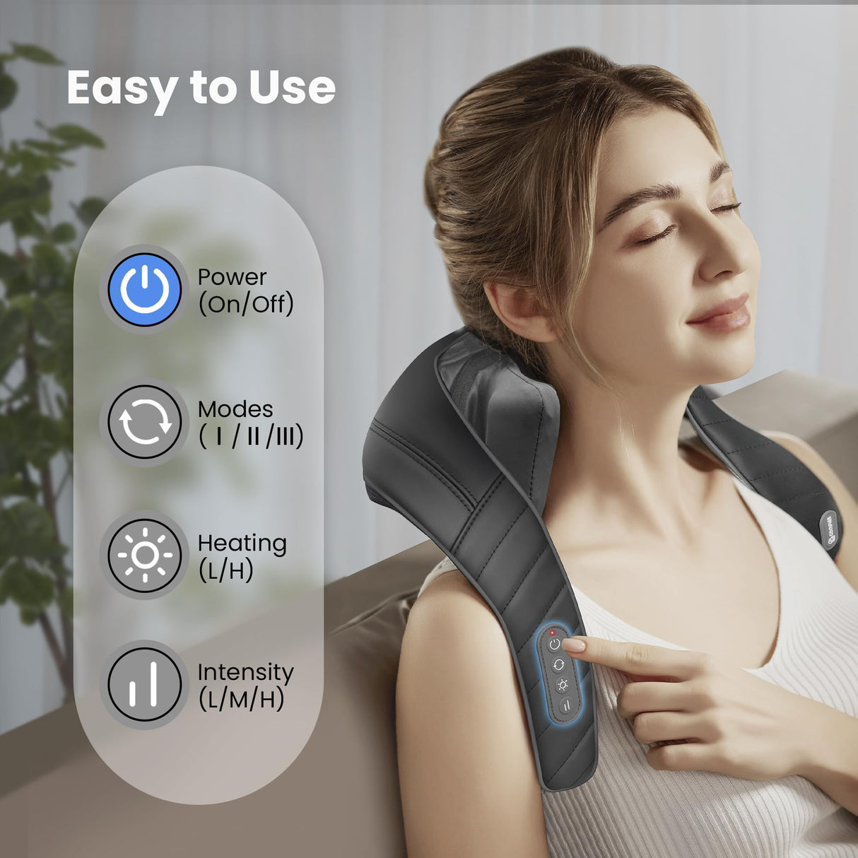 COMFIER Cordless Neck Shoulder Massager with Heat, Shiatsu Neck Back Massage for Pain Deep Tissue, 4D Kneading, Gifts for Him/Her