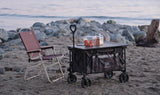 Whitsunday Folding Collapsible Utility Wagon, 400Lbs Heavy Duty Outdoor Park Beach Wagon with Table and Side Pocket for Garden Camping Sports Shopping Grey