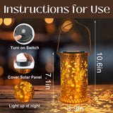 DIBIEECN Mothers Day Gifts for Mom, Birthday Gifts Grandma Ladies Solar Lanterns Outdoor Hanging Hollowed-Out Metal Waterproof LED Garden Decor Outside for Patio Yard Porch, Fairy, 1 Pack