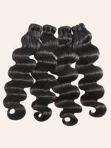 Human Hair Bundles 4 Bundles Hair Extensions Body Wave Human Hair 16 18 20 22 Inch 100% Unprocessed Brazilian Virgin Hair Quick Weave Natural Black