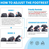 Scalebeard Foot Rest for Under Desk at Work,Height Adjustable Infinite Angle Ergonomic Foldable Footrest for Office, Gaming,Computer, Removable Pad Desk Foot Stool with Massage Beads,for All Seasons